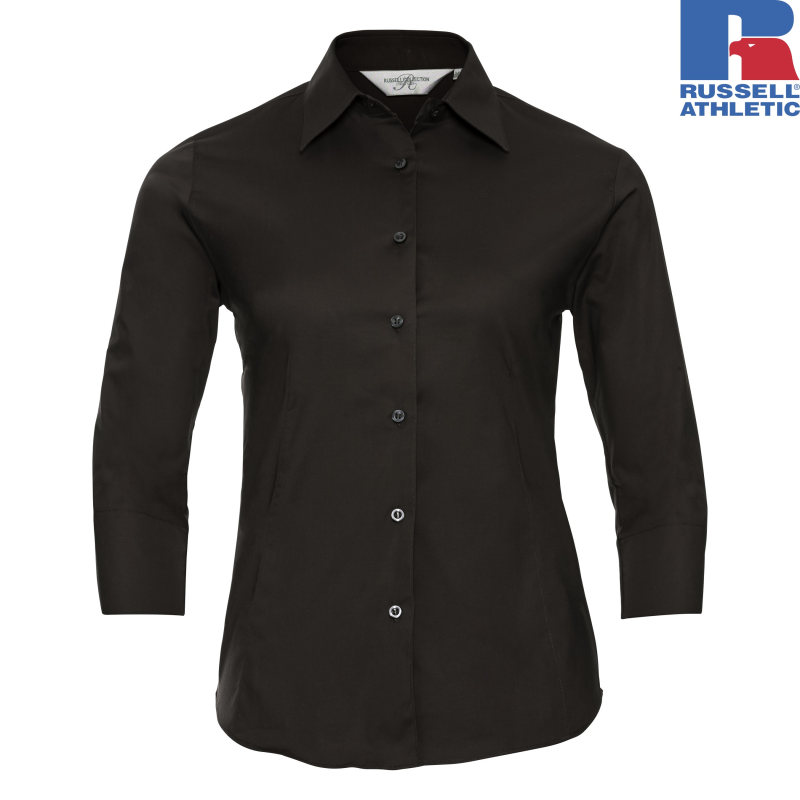 Damska dopasowana koszula z rękawem 3/4 | Russell