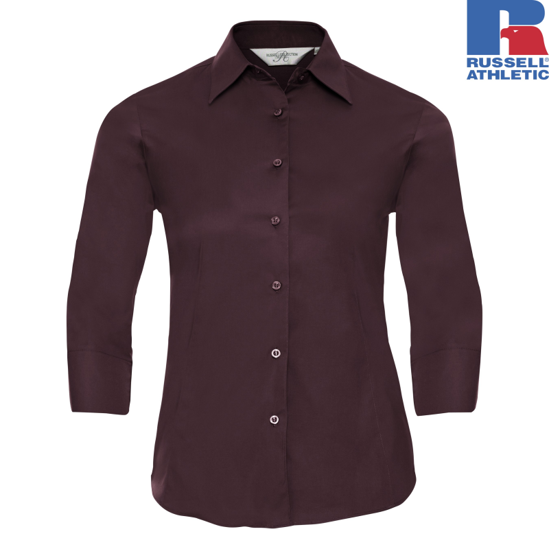 Damska dopasowana koszula z rękawem 3/4 | Russell