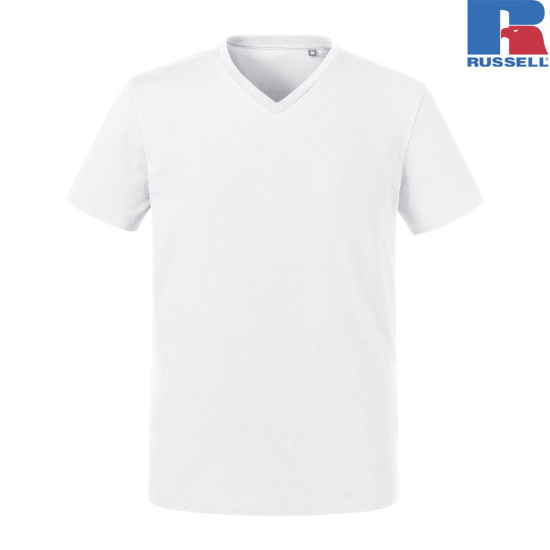 Koszulka męska Pure Organic V-Neck | Russell
