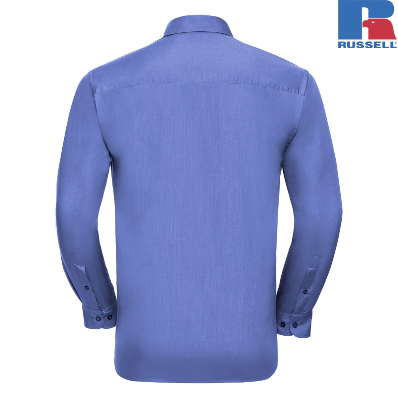 Męska koszula z długim rękawem z polibawełny | Russell