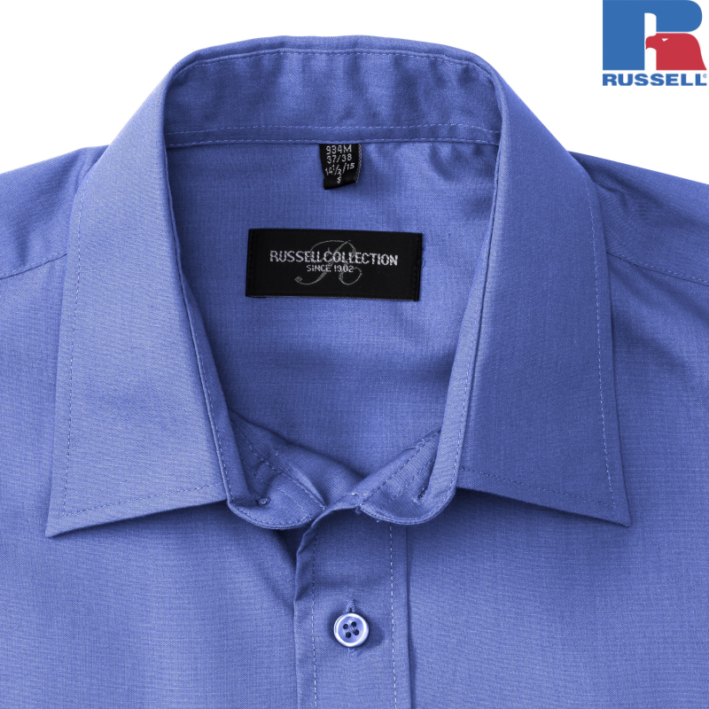 Męska koszula z długim rękawem z polibawełny | Russell