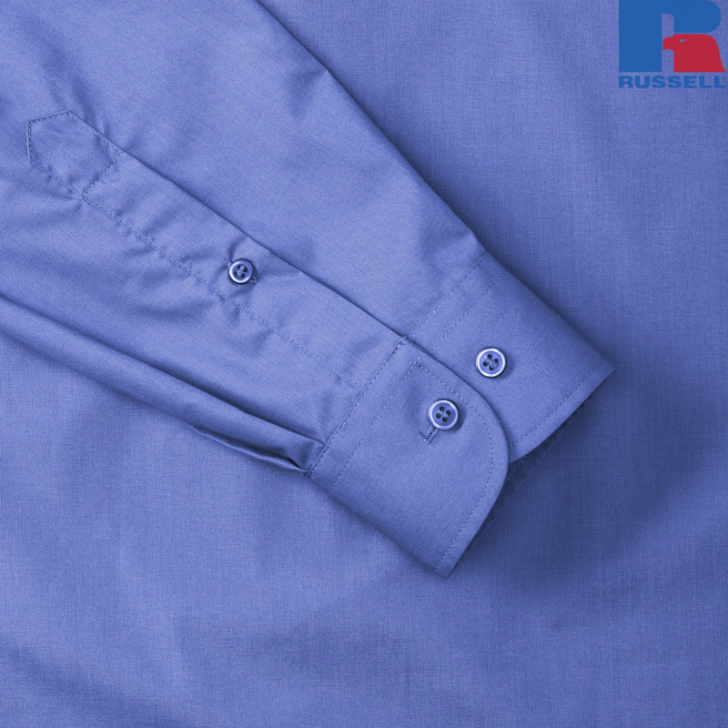 Męska koszula z długim rękawem z polibawełny | Russell