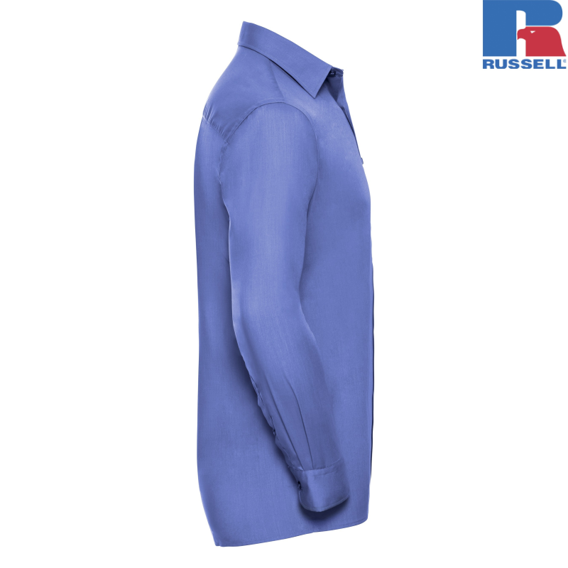 Męska koszula z długim rękawem z polibawełny | Russell