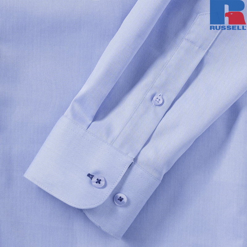 Męska koszula Tailored Contrast Herringbone Shirt | Russell