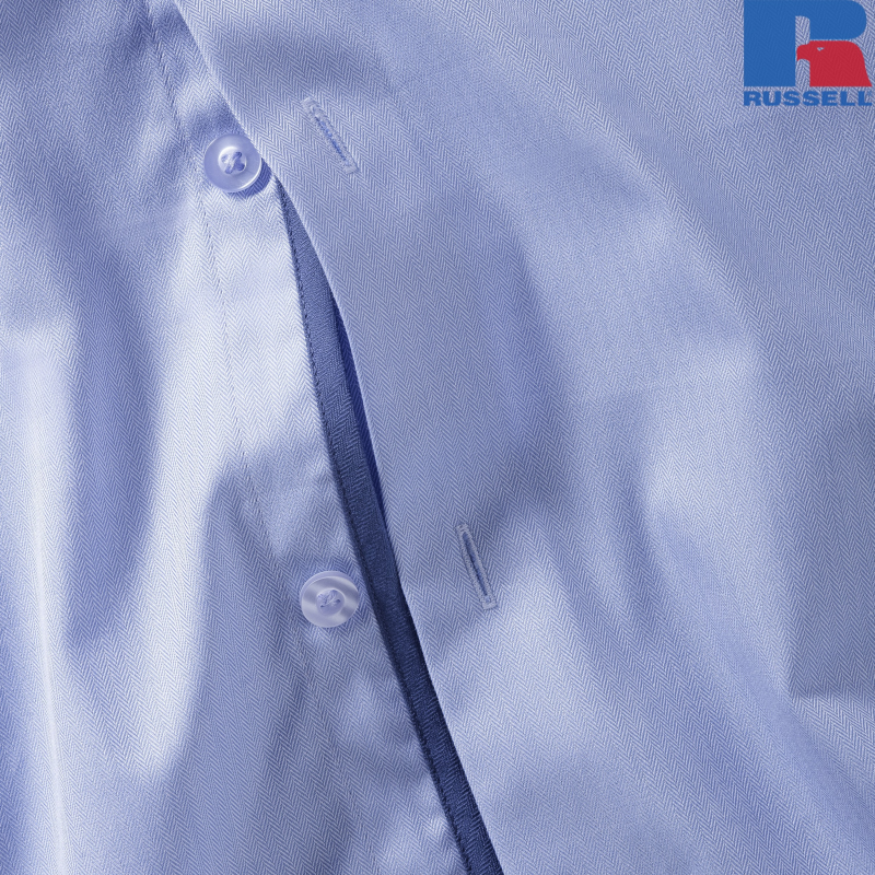 Męska koszula Tailored Contrast Herringbone Shirt | Russell