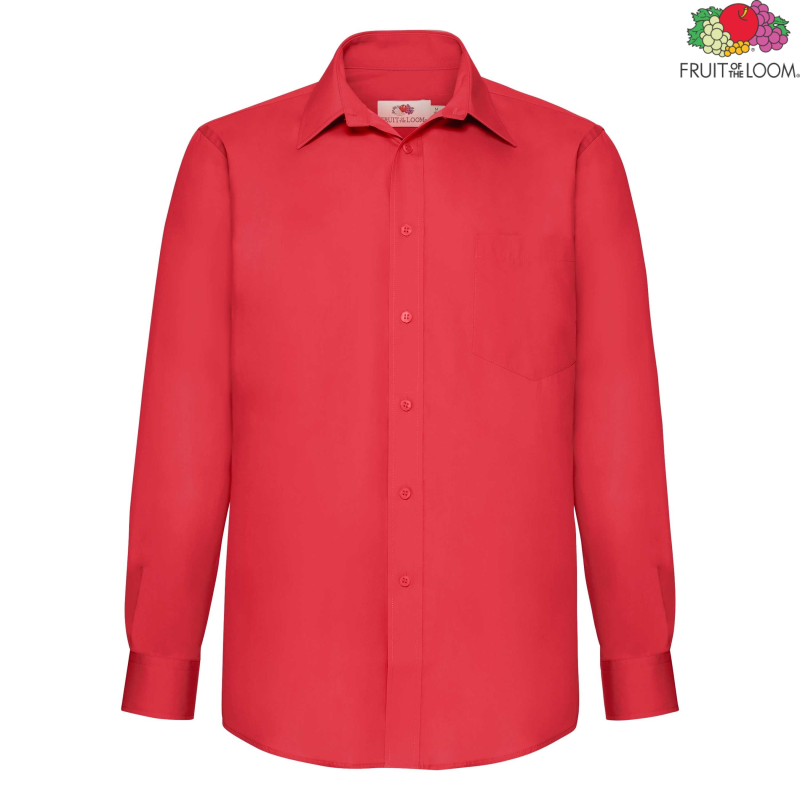 Koszula z popeliny z długim rękawem | Fruit of the Loom