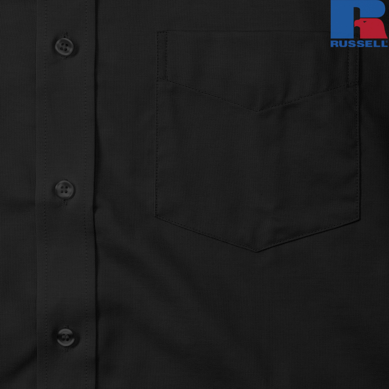 Męska koszula z krótkim rękawem, łatwa w pielęgnacji, Oxford | Russell